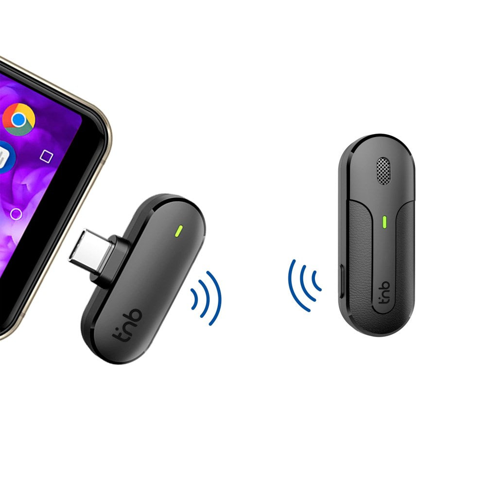 T'NB - INFLUENCE PRO - Trådløs Mikrofon m. Opladningsetui - USB-C - Sort