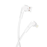 Maxlife USB-A til Lightning Vinkel Kabel 12W - 1m - Hvid