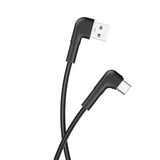 Maxlife USB-A til USB-C Vinkel Kabel 15W - 1m - Sort