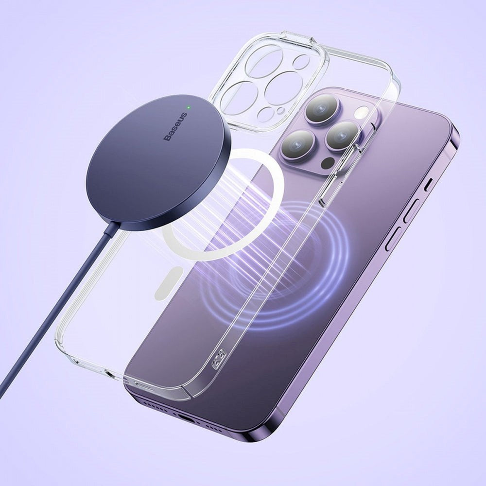 Baseus Simple Mini3 Trådløs Oplader m. Magnet - MagSafe Kompatibel - Blå