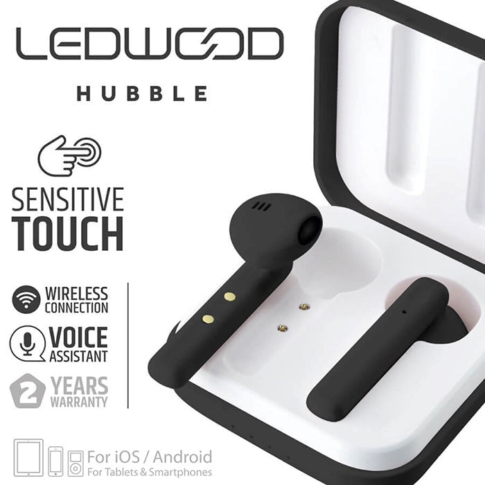 LEDWOOD Hubble True Wireless Bluetooth Høretelefoner In-Ear m. Mikrofon - Sort