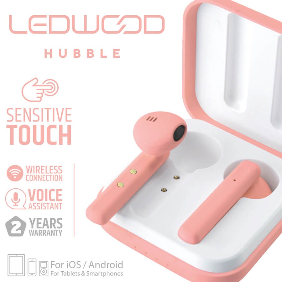 LEDWOOD Hubble True Wireless Bluetooth Høretelefoner In-Ear m. Mikrofon - Pink