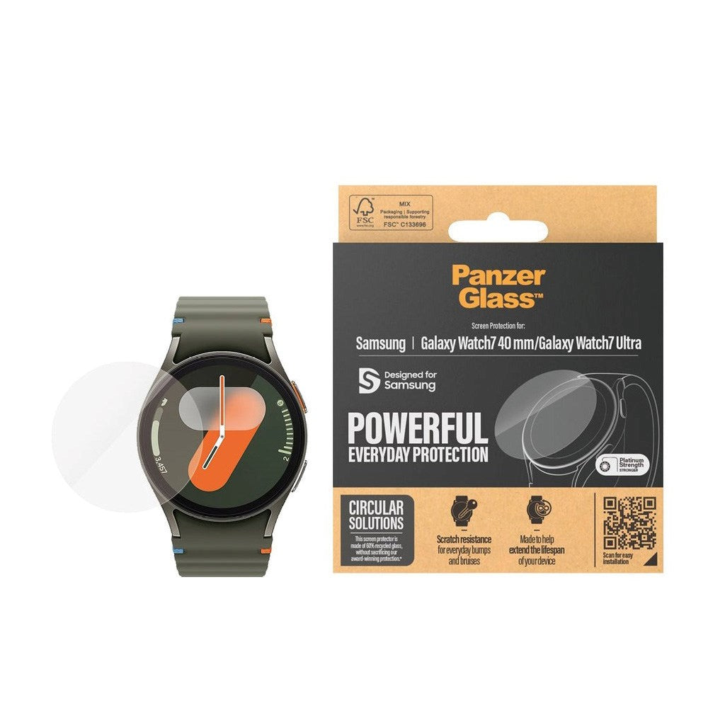 Samsung Galaxy Watch 7 PanzerGlass (40mm) Hærdet Glas Skærmbeskyttelse - Gennemsigtig
