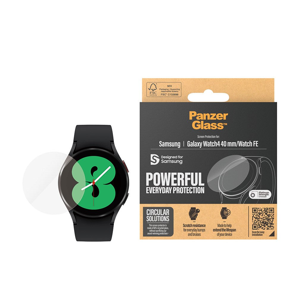 Samsung Galaxy Watch 4 / FE (40mm) PanzerGlass Hærdet Glas Skærmbeskyttelse - Gennemsigtig