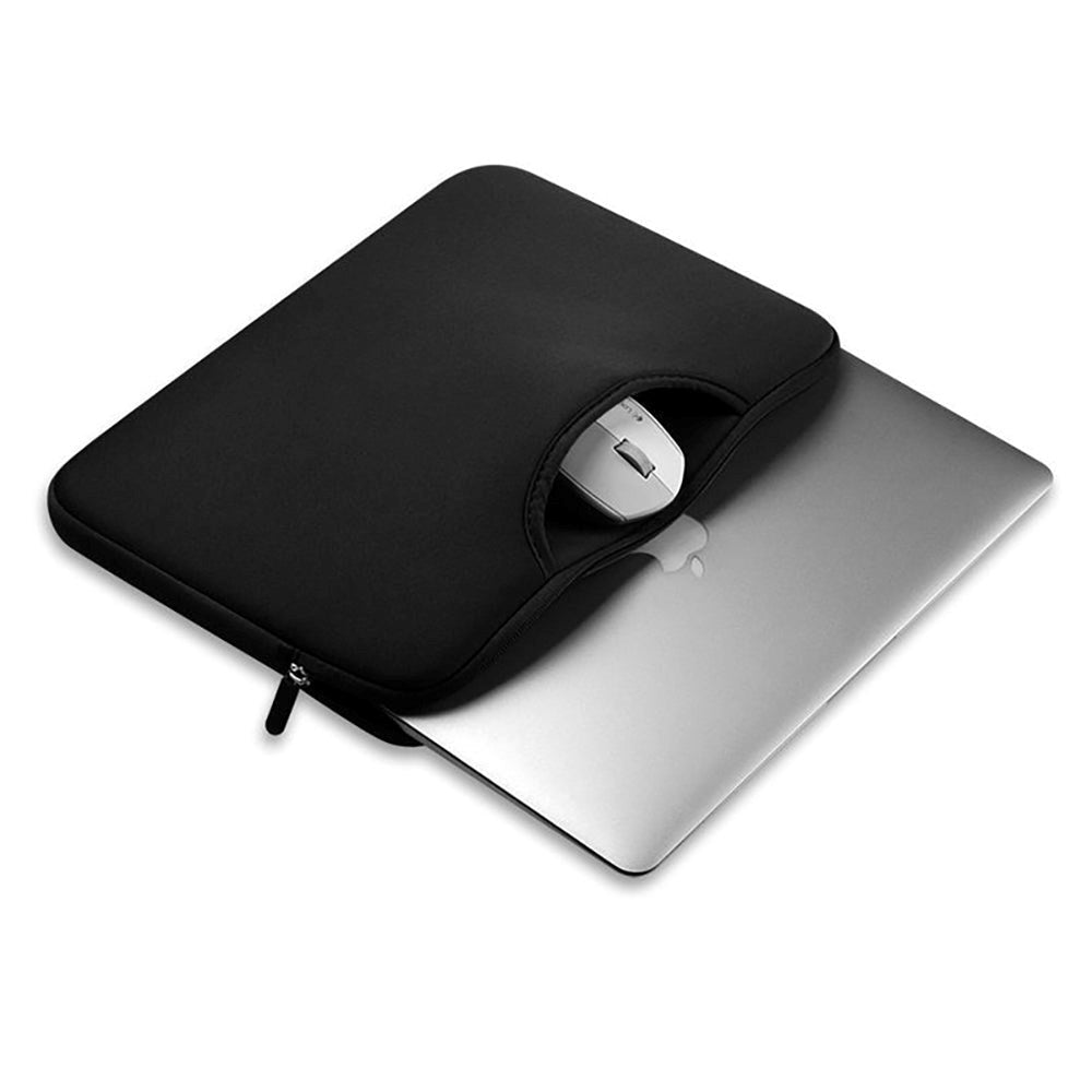 Tech-Protect Neopren MacBook / Laptop Sleeve 13-14" m. Håndtag og Ekstra Rum (340 x 250 mm) - Sort