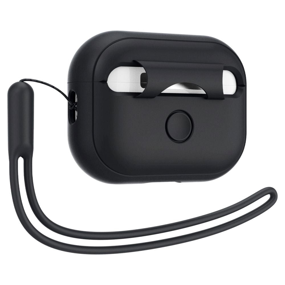 Spigen Apple Airpods Pro (2. gen.) Silicone Fit Cover m. Strop - Sort