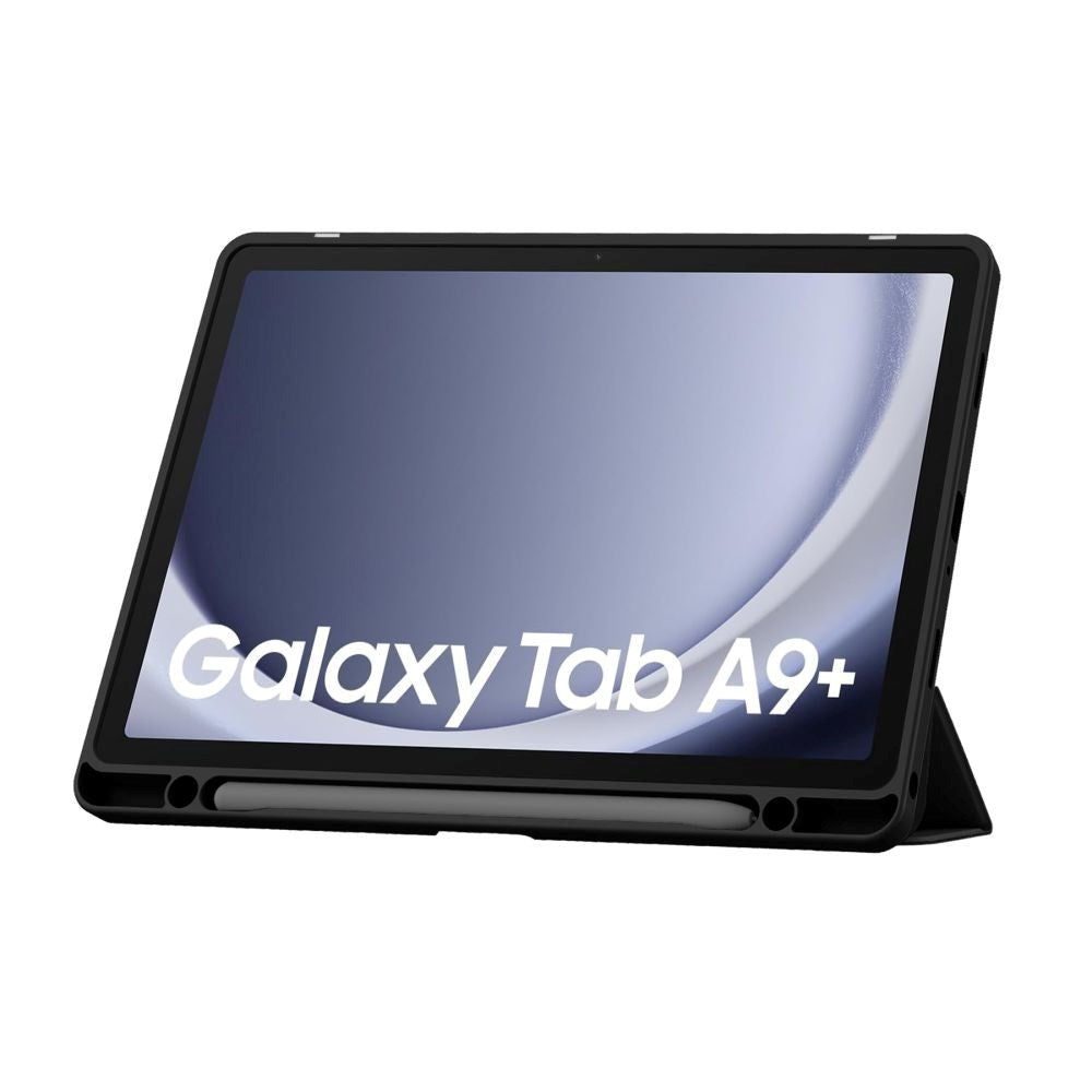 Tech-Protect Samsung Galaxy Tab A9+ (Plus) SC Hybrid Tri-fold Cover - Sort / Gennemsigtig