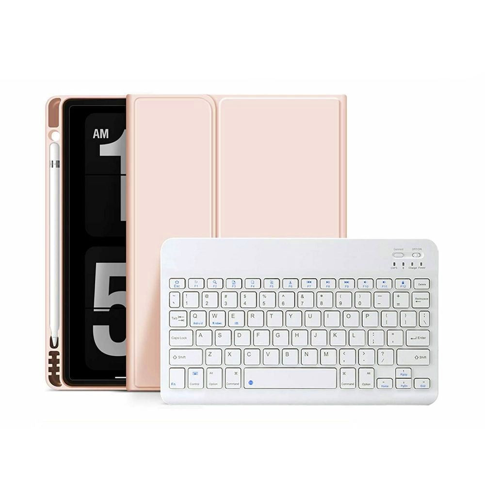 iPad 11" (2025) / iPad 10.9" (2024/2022) Tech-Protect Keyboard Cover m. Pencil Holder - Engelsk Layout - Lyserød