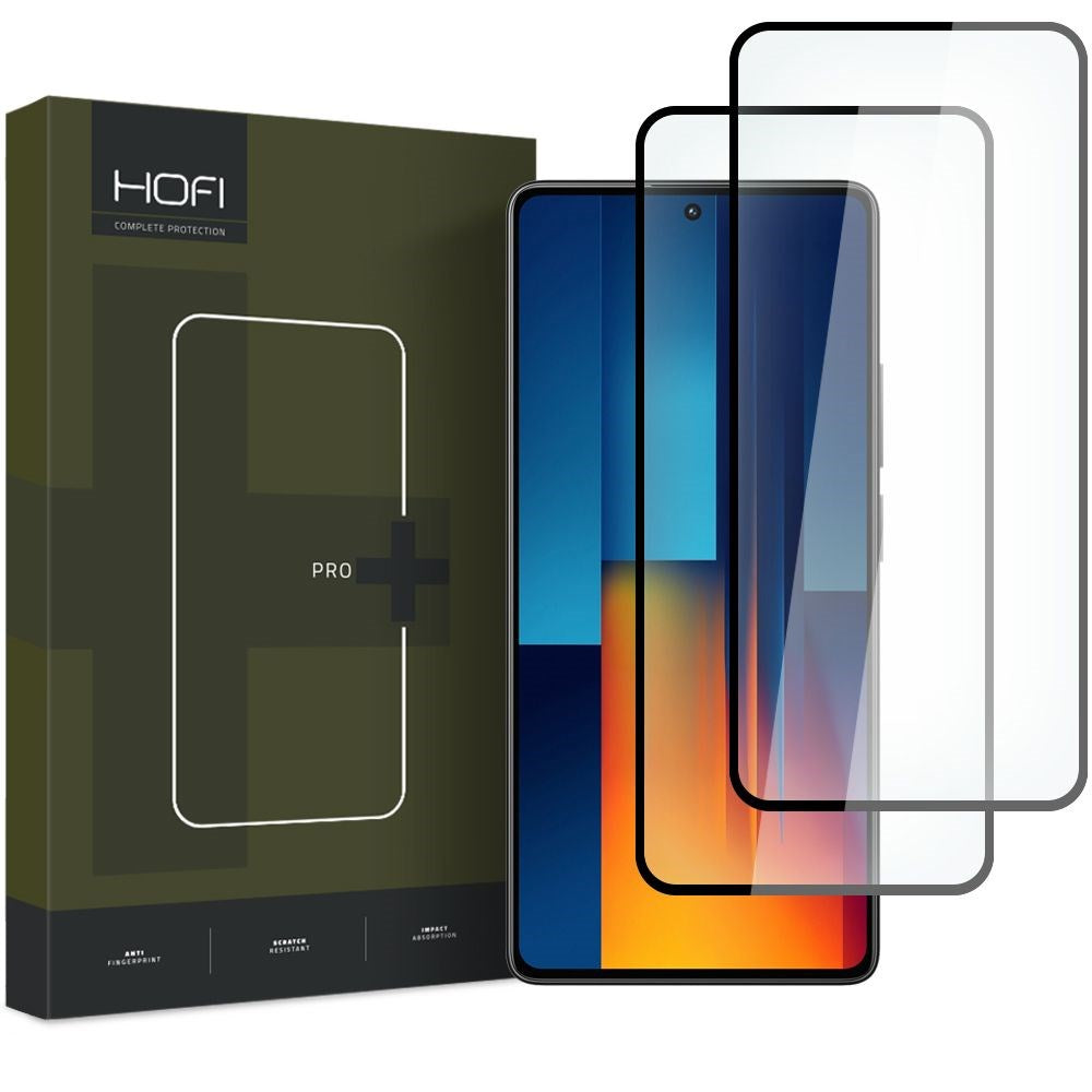 Hofi Xiaomi Poco M6 Pro Glass Pro+ Skærmbeskyttelsesglas - Case Friendly - 2-Pak - Sort Kant
