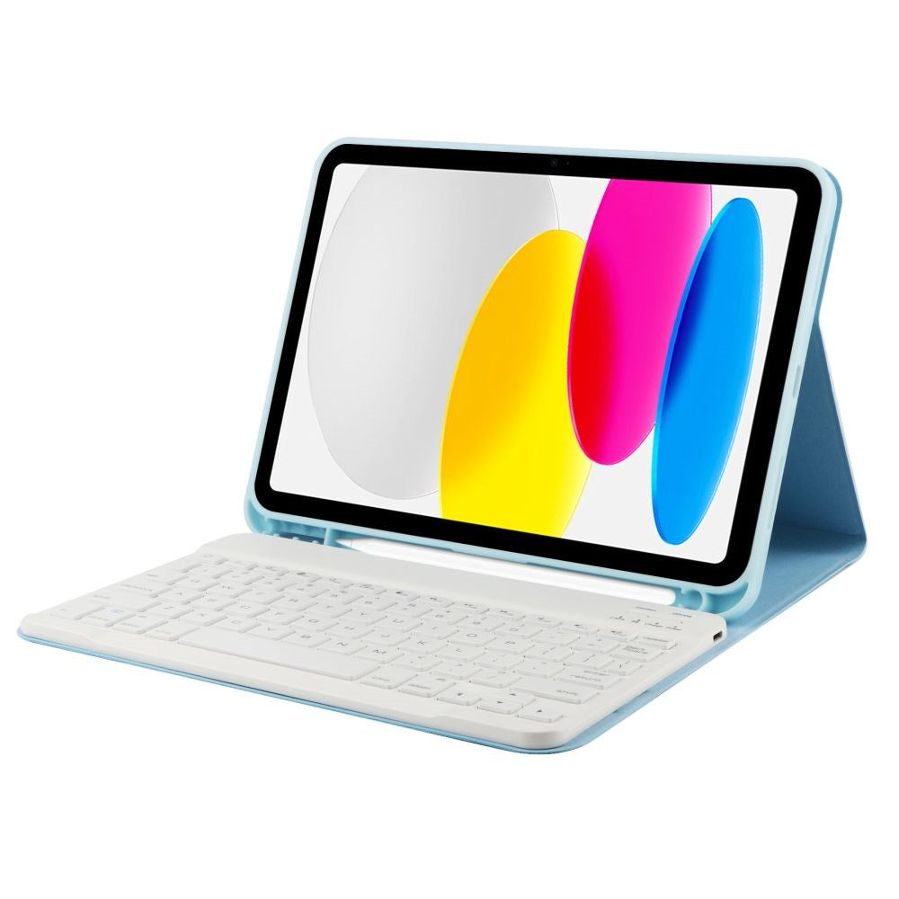 iPad 10.9" (2022) Tech-Protect Keyboard Cover m. Apple Pencil Holder - Engelsk Layout - Lyseblå