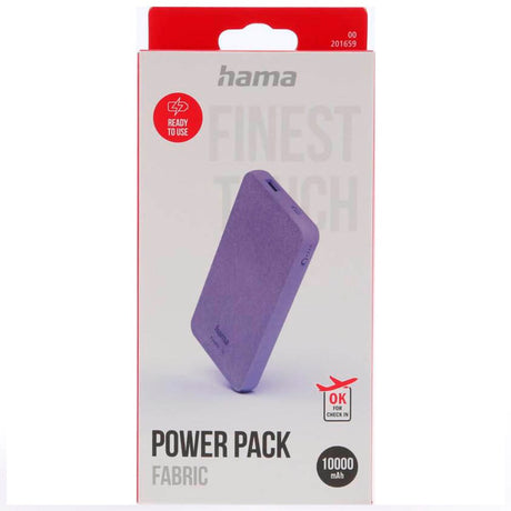 HAMA Powerbank 15W - 1 x USB-C / 1 x USB-A - 10.000 mAh - Lilla