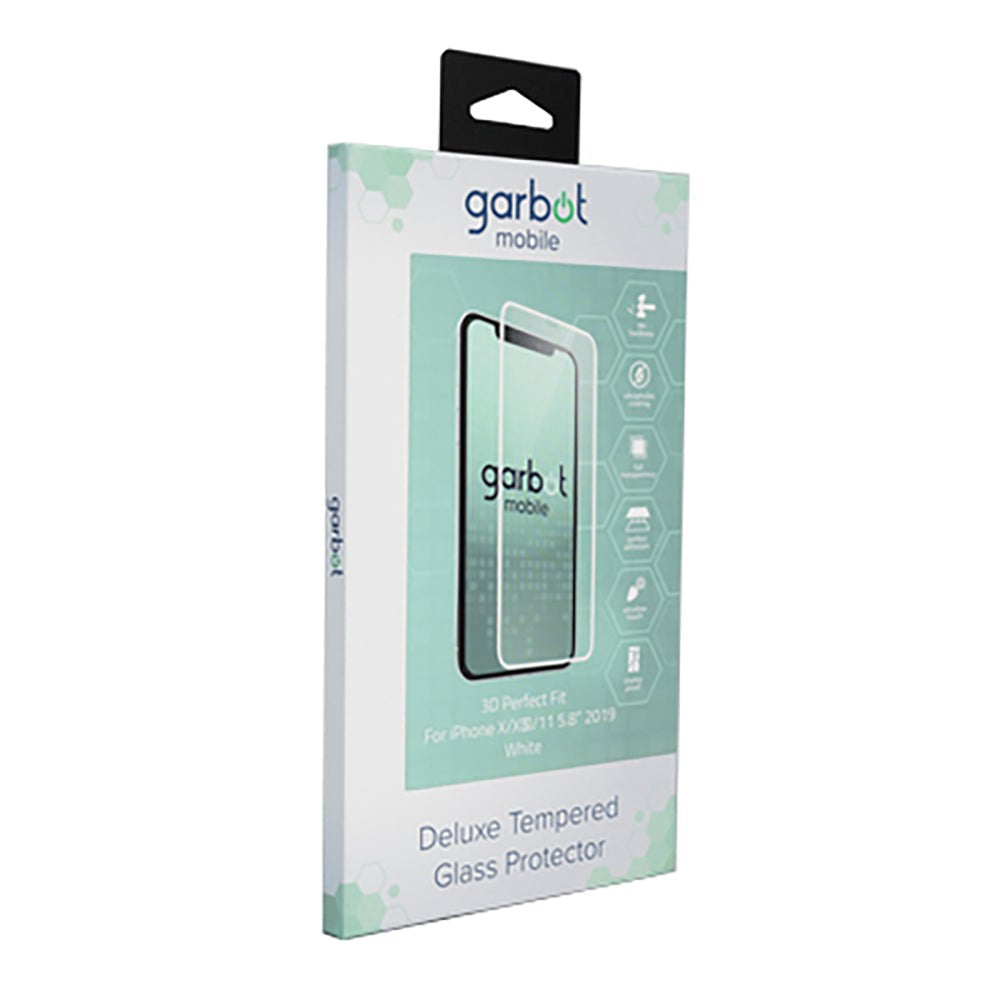 Garbot iPhone 11 Pro / Xs / X 3D Perfect Fit Hærdet Glas - Case Friendly - Gennemsigtig / Hvid Kant