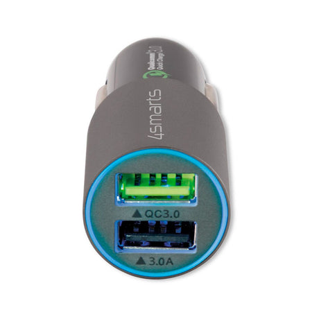 4smarts Rapid 18W Hurtig Biloplader - 2 x USB-A - Grå