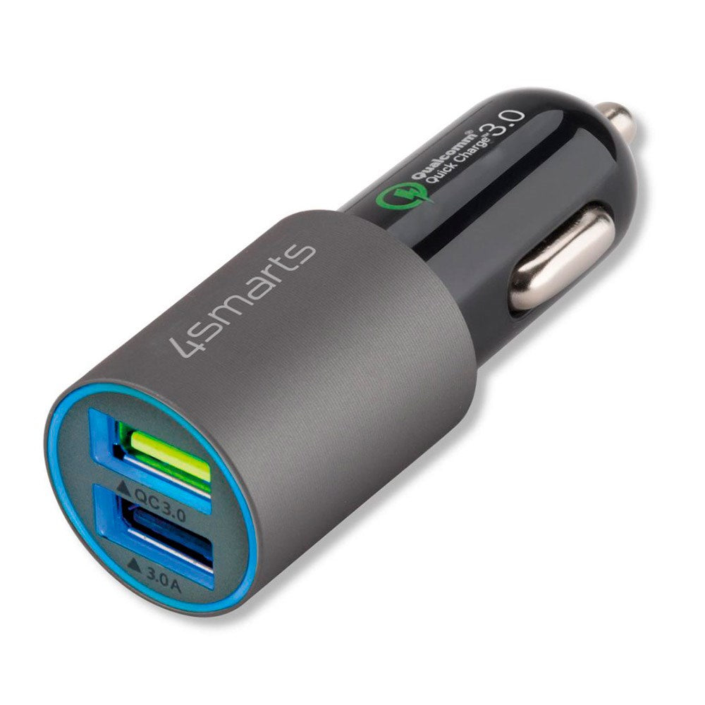 4smarts Rapid 18W Hurtig Biloplader - 2 x USB-A - Grå