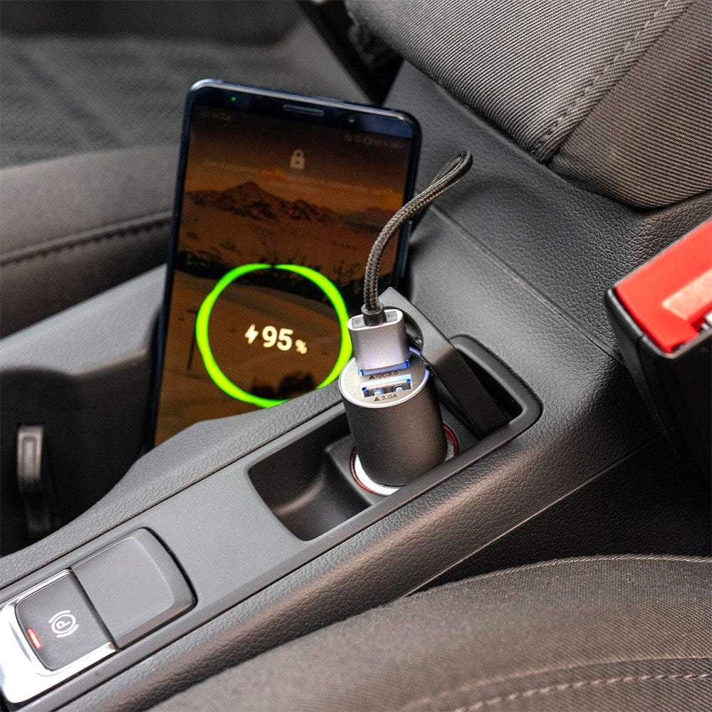 4smarts Rapid 18W Hurtig Biloplader - 2 x USB-A - Grå