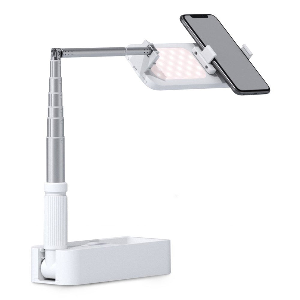 4smarts Mobil Stander m. Led Lampe & Bluetooth Fjernbetjening - Hvid