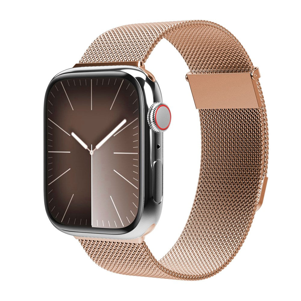 Vonmählen Apple Watch (42/44/SE/45/46/49mm) Milanese 2 Rustfrit Stål Rem - Rose Gold