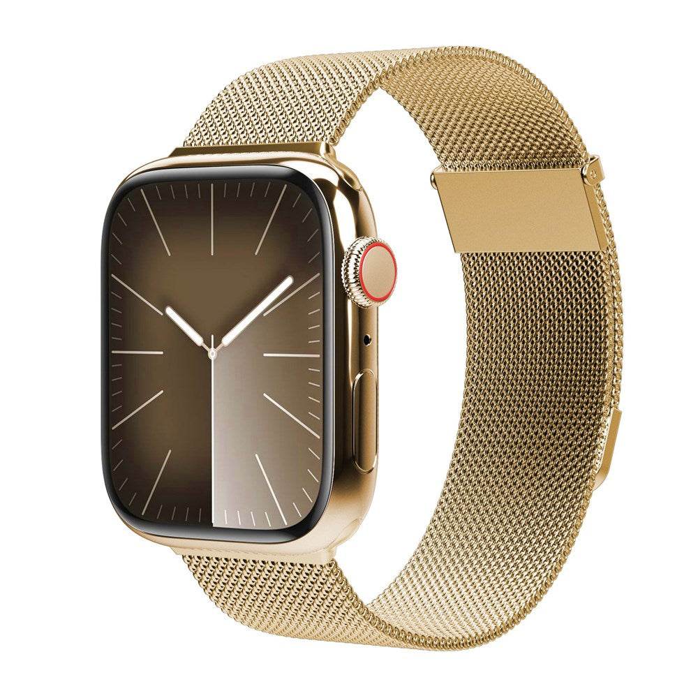 Vonmählen Apple Watch (42/44/SE/45/46/49mm) Milanese 2 Rustfrit Stål Rem - Guld