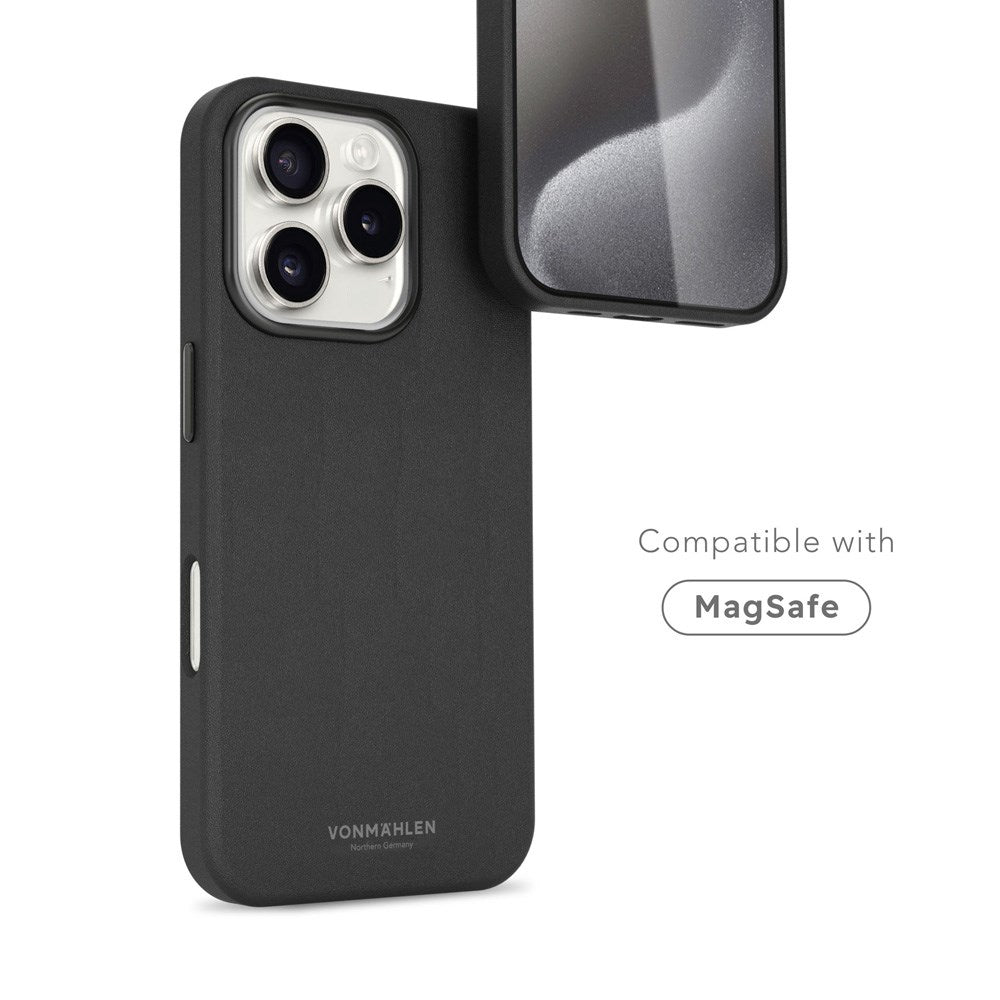 iPhone 16 Pro Vonmählen Like Leather Bagside Cover - MagSafe Kompatibel - Black