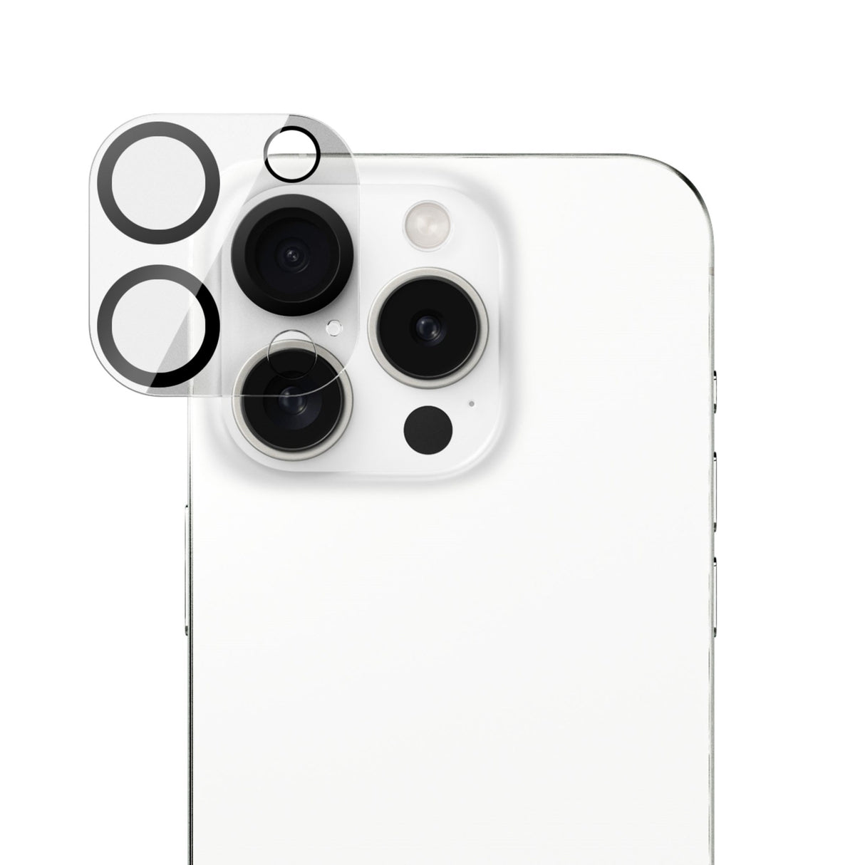 Vonmählen iPhone 16 Pro Beskyttelsesglas til Kameralinse - Gennemsigtig / Sort