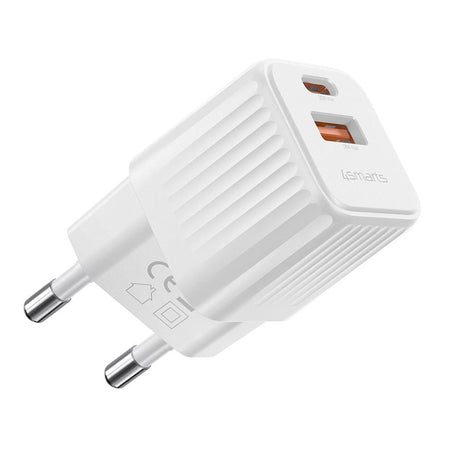 4Smarts VoltPlug Mini 20W Vægoplader - 1 x USB-A QC & 1 x USB-C PD - Hvid