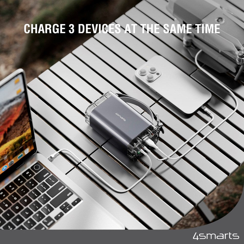 PowerBank Lucid Air - 4smarts - 26800 mAh - 65W - Grå