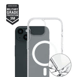 4smarts iPhone 15 Plus Hybrid Guard Bagside Cover - MagSafe Kompatibel - Gennemsigtig / Hvid