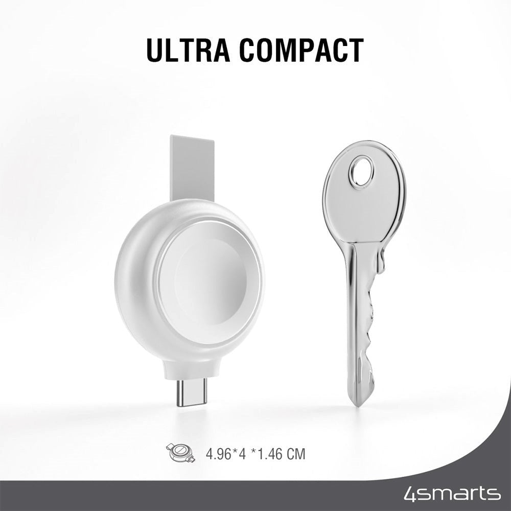 4smarts Hurtig Oplader til Apple Watch - Sølv / Hvid