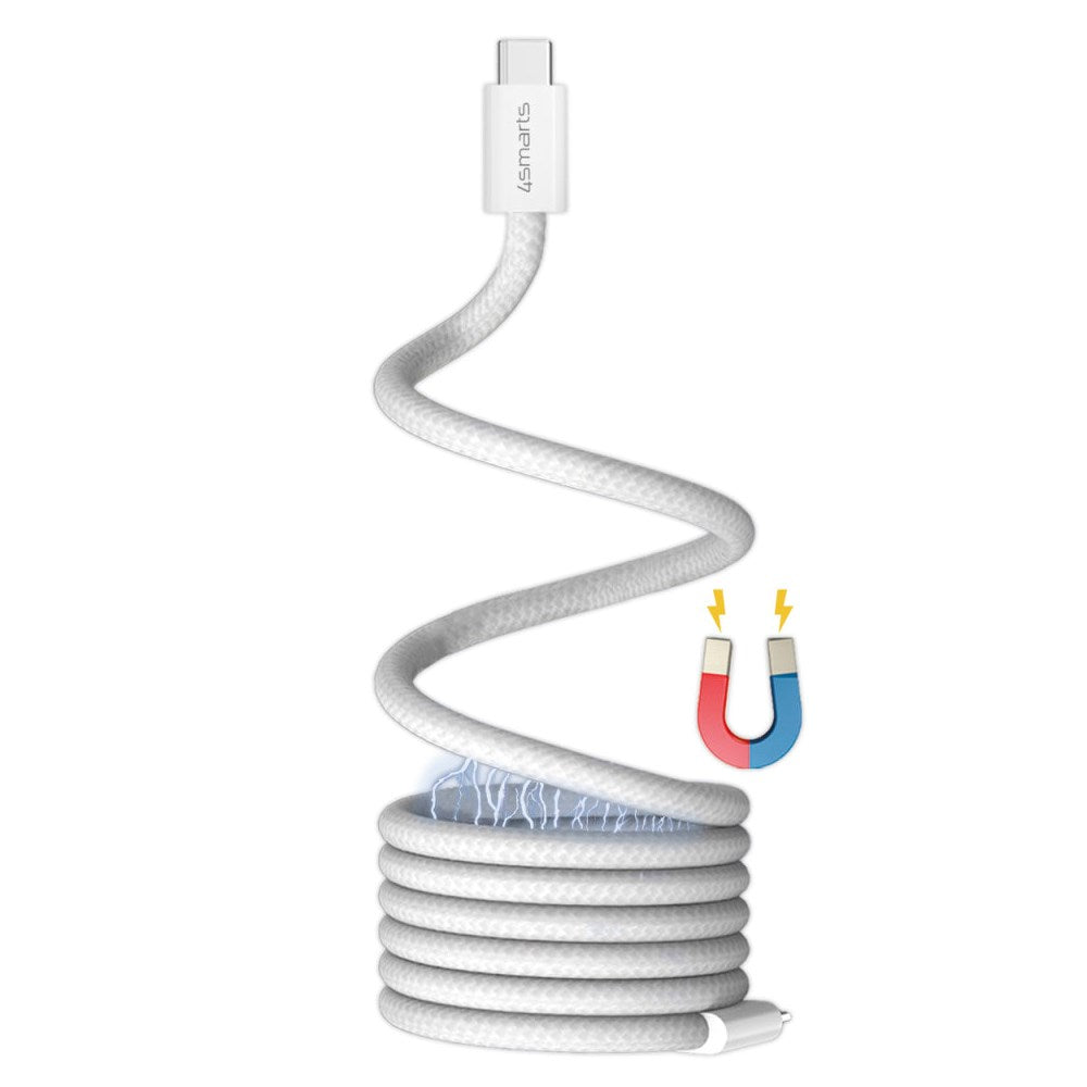 4smarts Magnetisk 100W PD USB-C til USB-C Kabel - 1.5m - Hvid