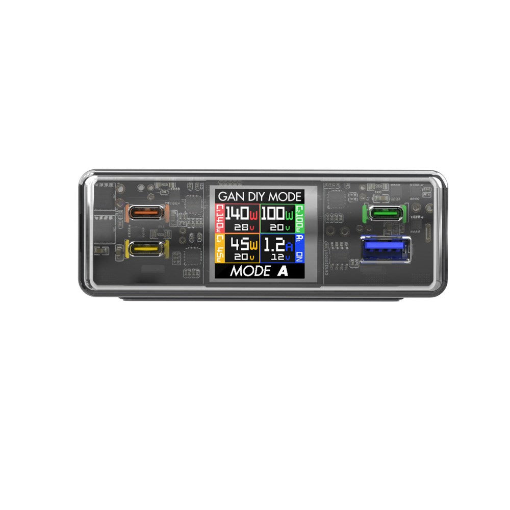 4smarts - Lucid GaN DIY Mode Bordoplader - 300W / 3x USB-C & 1x USB-A - Grå