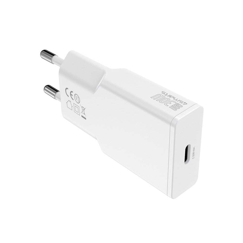 4Smarts Slim PD 30W Vægoplader GaN m. USB-C - Hvid