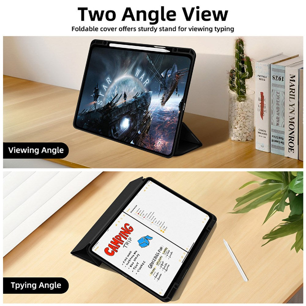 iPad Air 13" (2025 / 2024) 4smarts Basic Folio Flip Cover m. Pen Holder - Sort