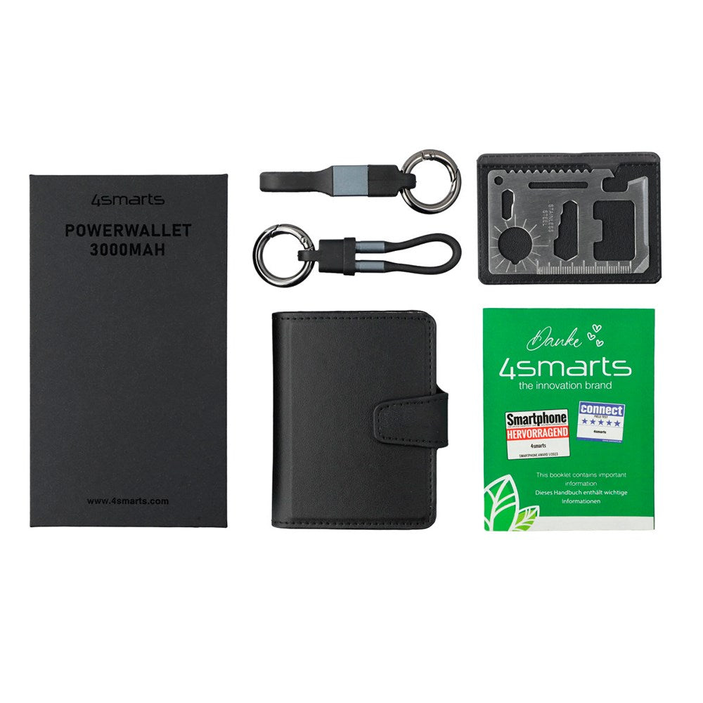 4Smarts PowerBank Wallet - 3000 mAh - Sort