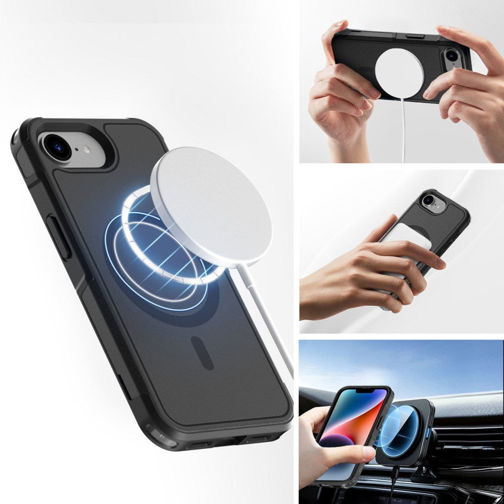 iPhone 16e - 4smarts Defend Hybrid Cover - MagSafe Kompatibel - Sort