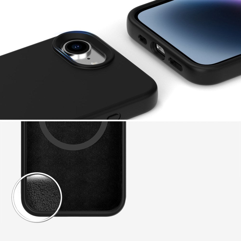 iPhone 16e - 4smarts Silikone Cover - MagSafe Kompatibel - Sort