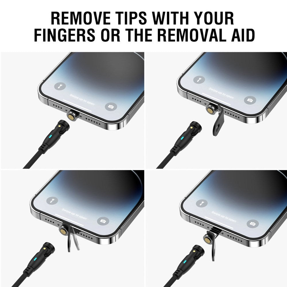 4smarts - GravityCord Magnetisk Kabel m. USB-C - 240W - 1.8m - Sort