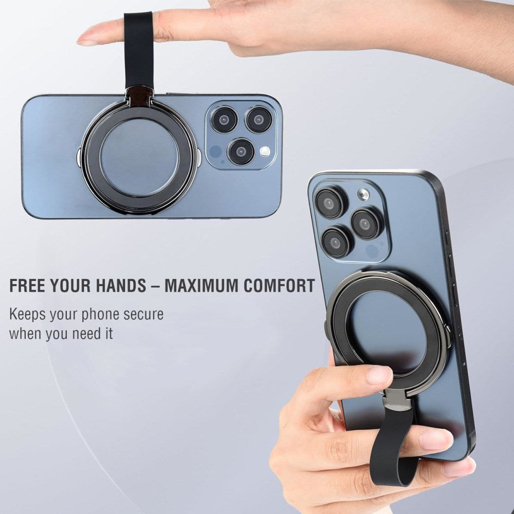 4smarts - Magnetisk Finger Ring - MagSafe Kompatibel - 2 stk - Sort / Orange