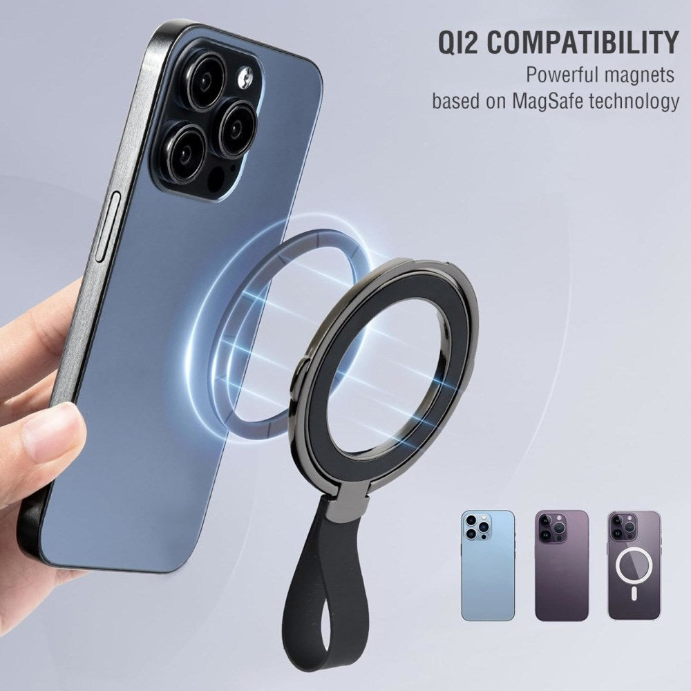 4smarts - Magnetisk Finger Ring - MagSafe Kompatibel - 2 stk - Sort / Orange