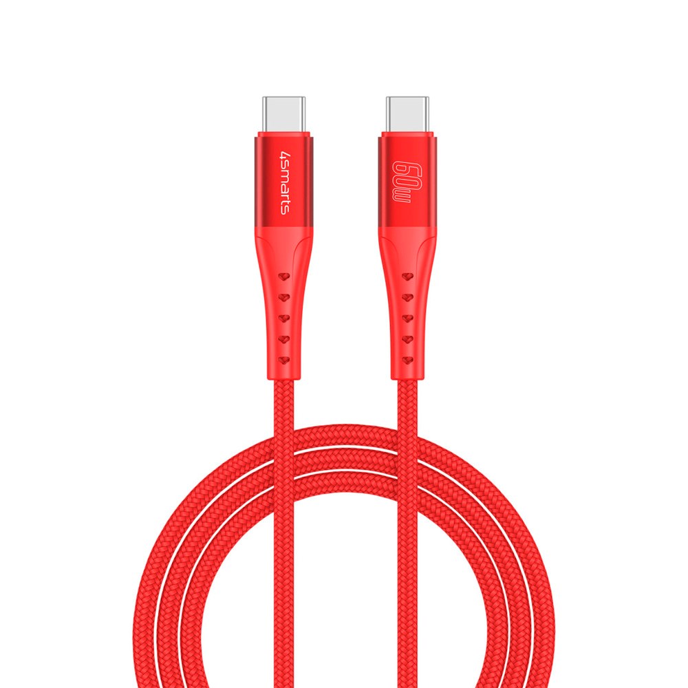 4smarts - USB-C til USB-C Kabel 60W - 1.5 m - Rød