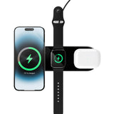 VONMÄHLEN Aura Home 3-in-1 Trådløs 15W Oplader til Smartphone, Apple Watch & AirPods - MagSafe Kompatibel - Sort