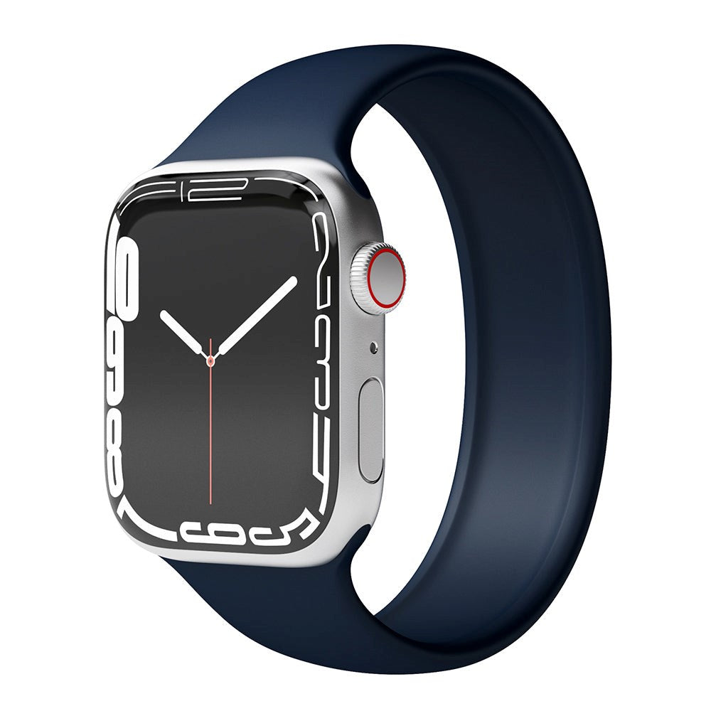 Vonmählen Apple Watch (42/44/SE/45/46/49mm) Solo Loop Large Silikone Urrem - Mørkeblå