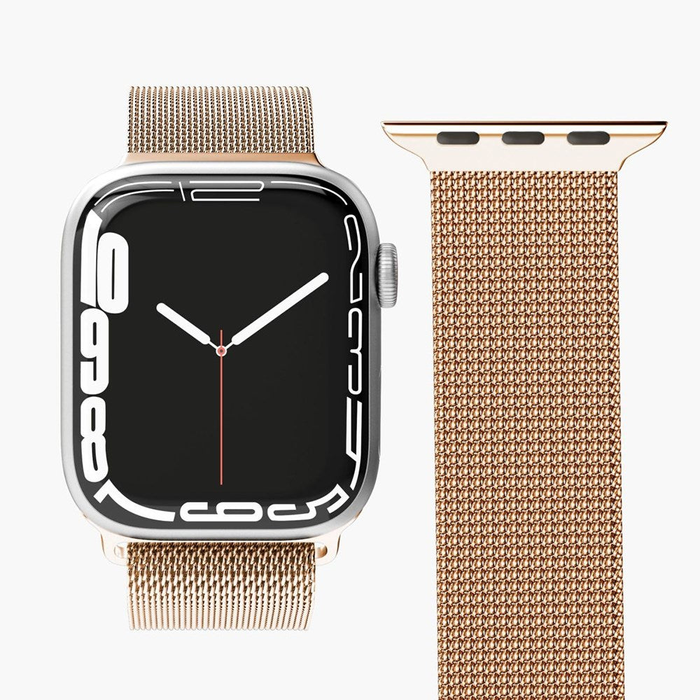 Vonmählen Apple Watch (42/44/SE/45/46/49mm) Milanese Rustfrit Stål Rem - Rose Gold