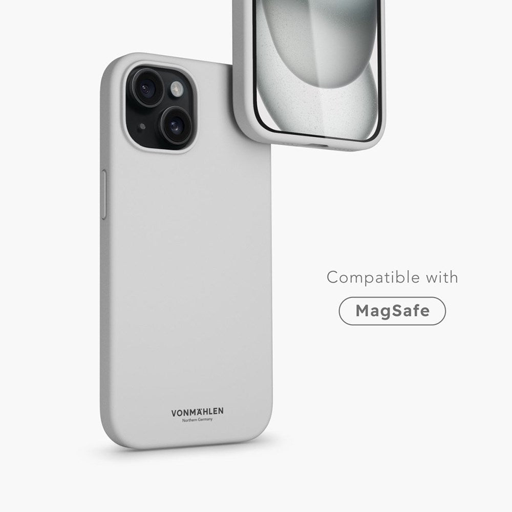 iPhone 15 Plus Vonmählen Eco Silikone Bagside Cover - MagSafe Kompatibel - Grå