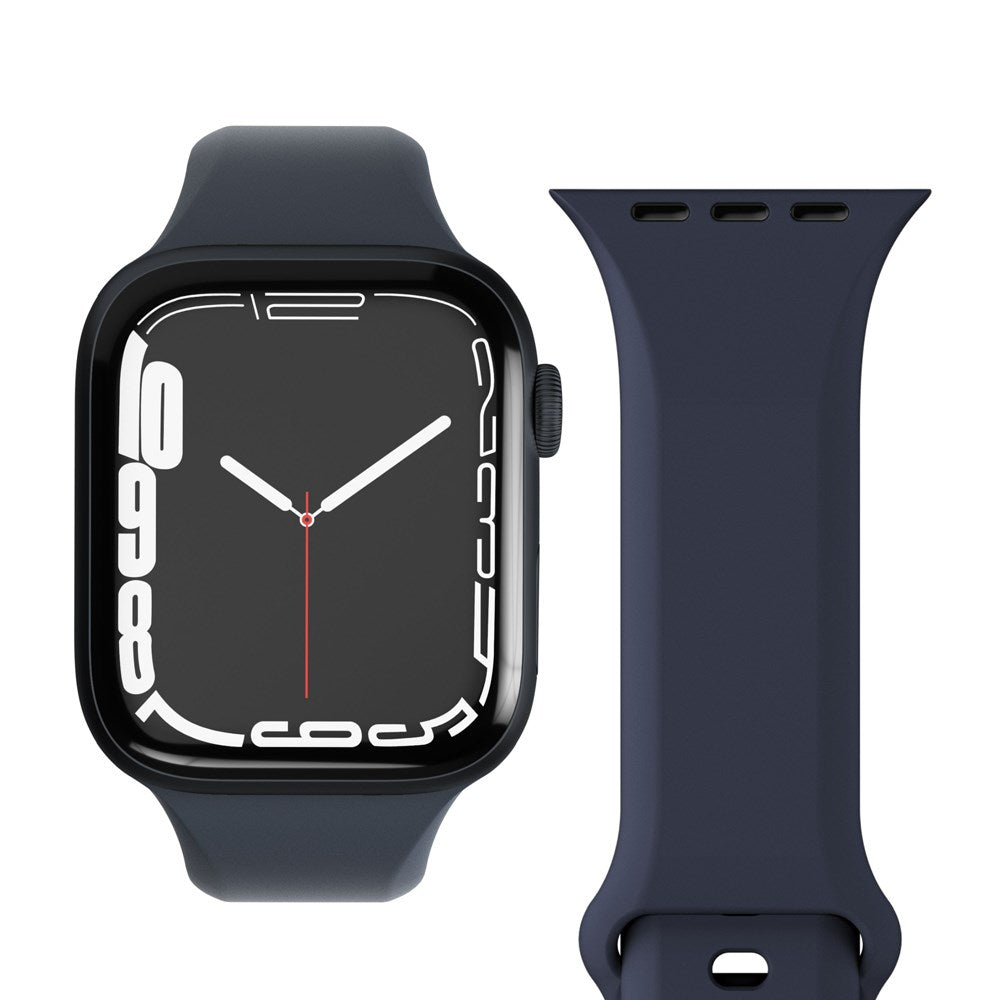 Vonmählen Apple Watch (42/44/SE/45/46/49mm) Classic Band 2 Genanvendt Silikone Rem - Mørkeblå