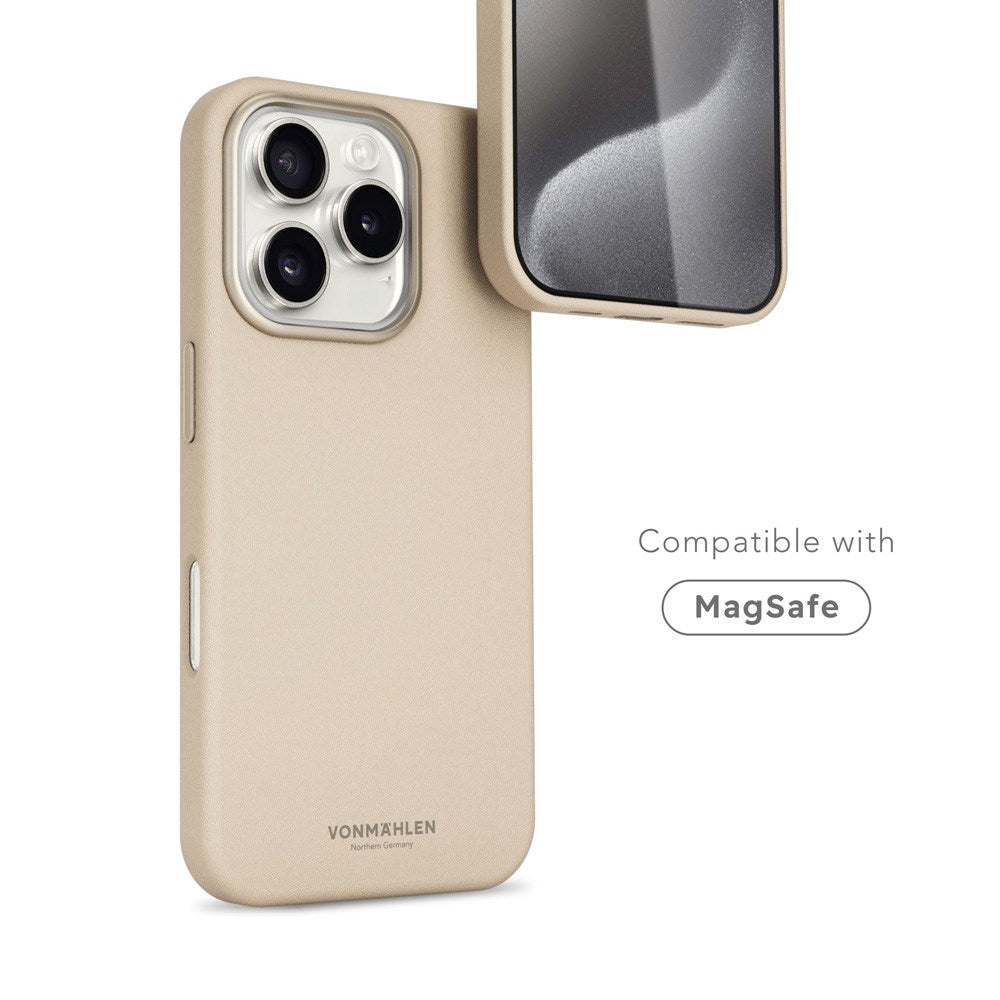 iPhone 16 Pro Max Vonmählen Like Leather Bagside Cover - MagSafe Kompatibel - Cream