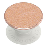 POPSOCKETS Pebbled Vegan Leather Rose Gold Premium Holder og Stand