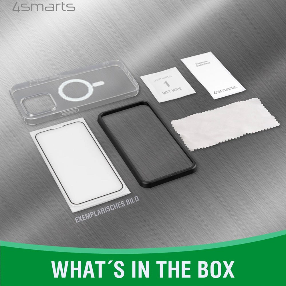 4smarts iPhone 14 Second Glass X-Pro 360° Protection Set Premium - MagSafe Kompitabel - (Cover + Skærmbeskyttelsesglas)