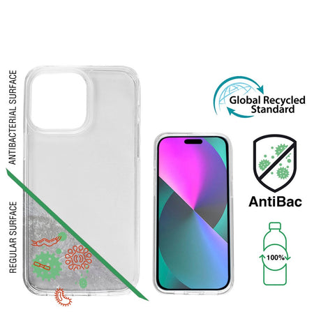 4Smarts iPhone 14 Pro AntiBac Eco Bagside Cover - 100% Genbrugsplast - Gennemsigtig