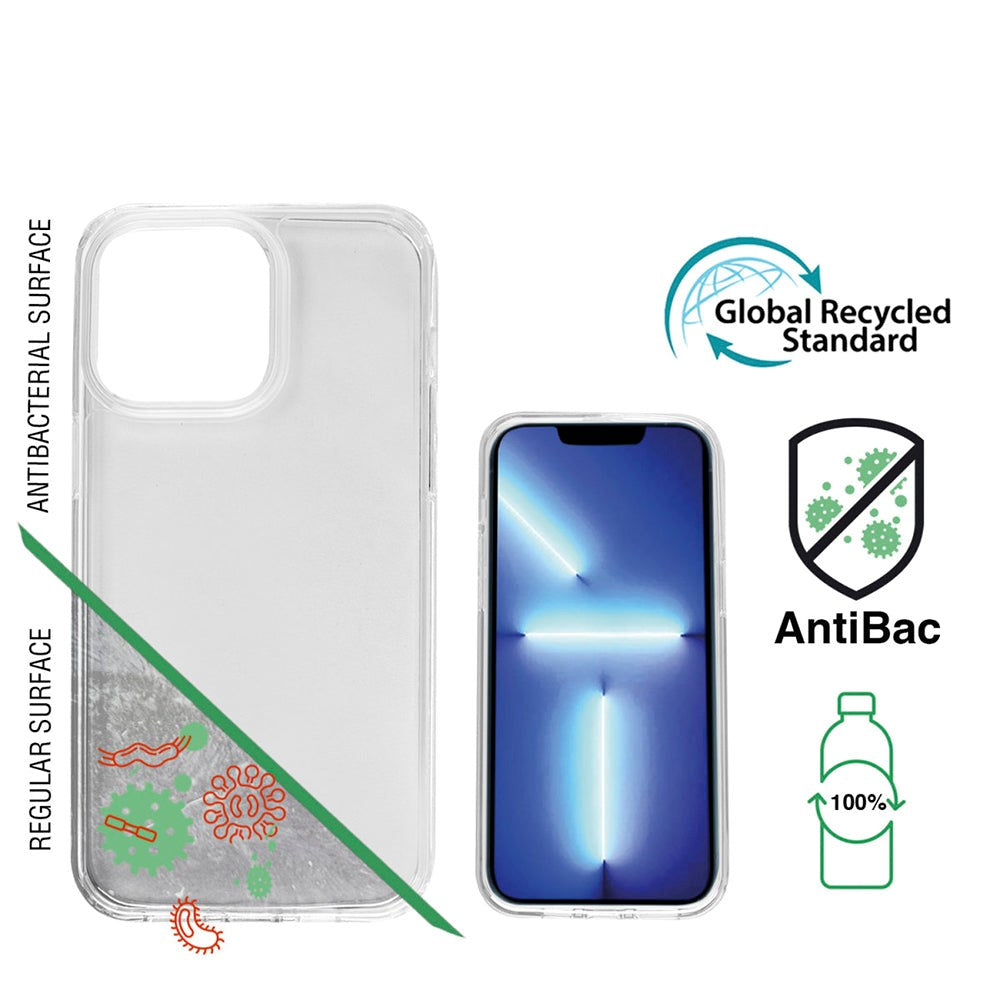 4Smarts iPhone 14 Plus AntiBac Eco Bagside Cover - 100% Genbrugsplast - Gennemsigtig