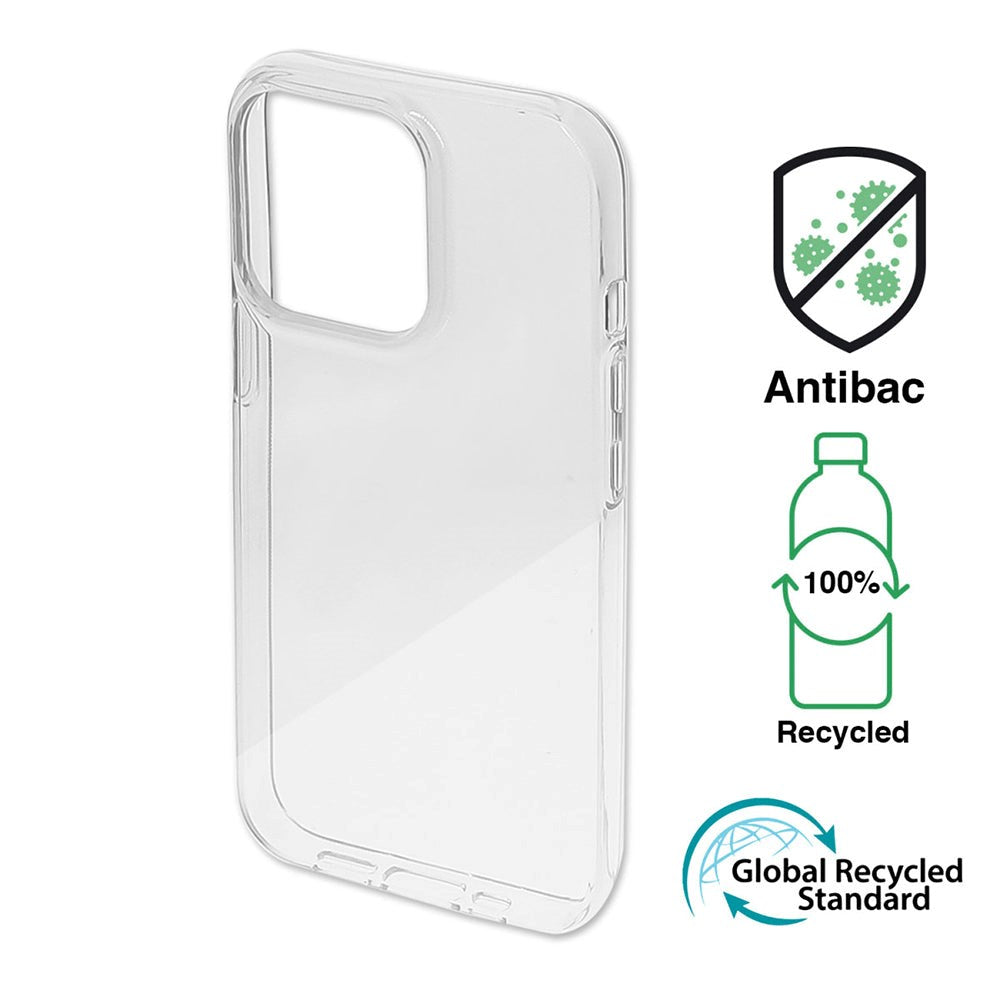 4Smarts iPhone 14 Plus AntiBac Eco Bagside Cover - 100% Genbrugsplast - Gennemsigtig